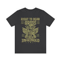 Short Sleeve Graphic Tee with printed quote : Right to bear Arms shall not be Infringed